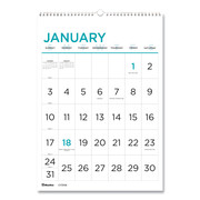 Blueline Twelve-Month Large Print Wall Calendar, 12 x 17, White/Blue, 2021 C173106